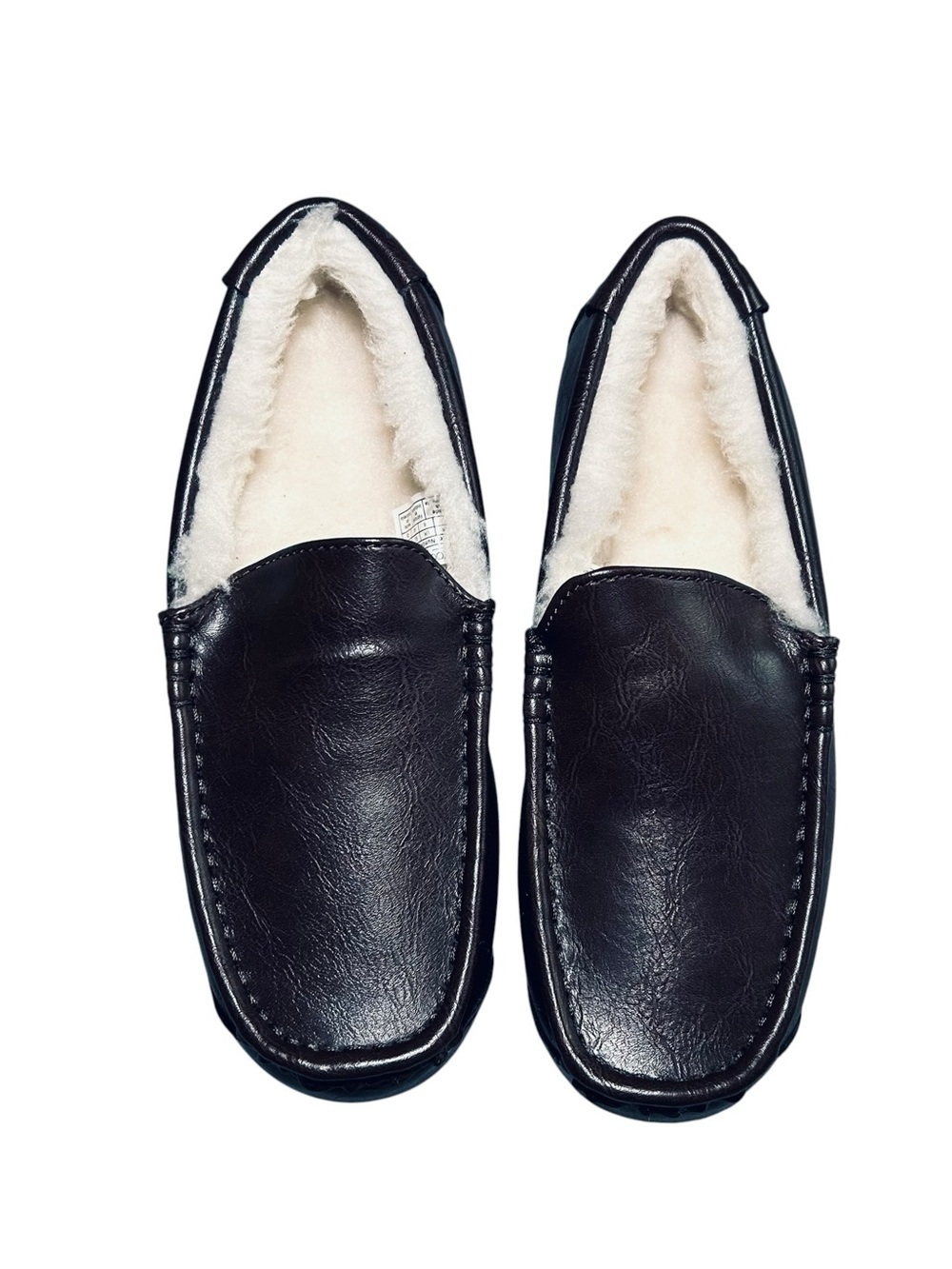 Koolaburra Brown Faux-Leather Shearling-Lined Slip-Ons size 7